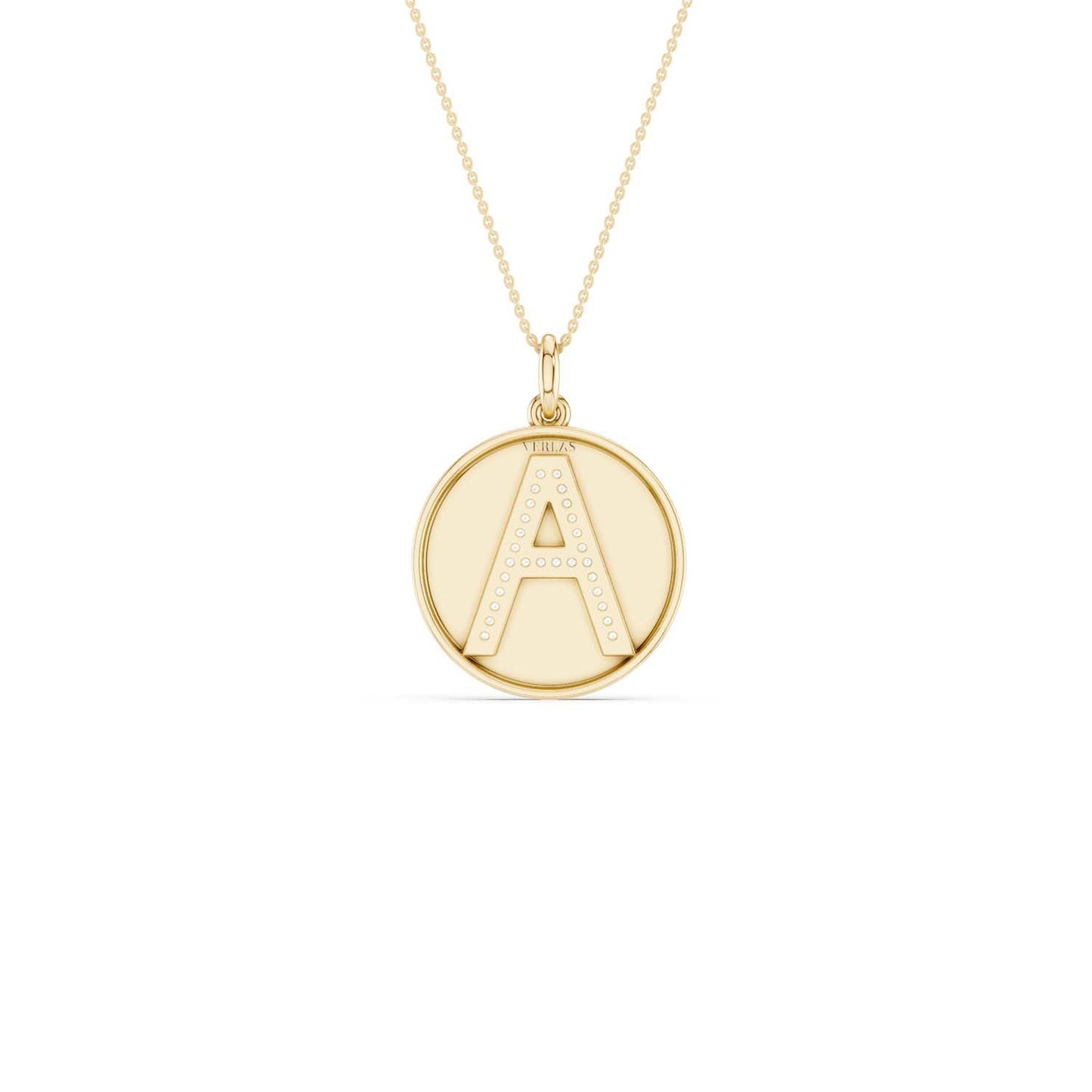 Diamond Initial Disc Necklace