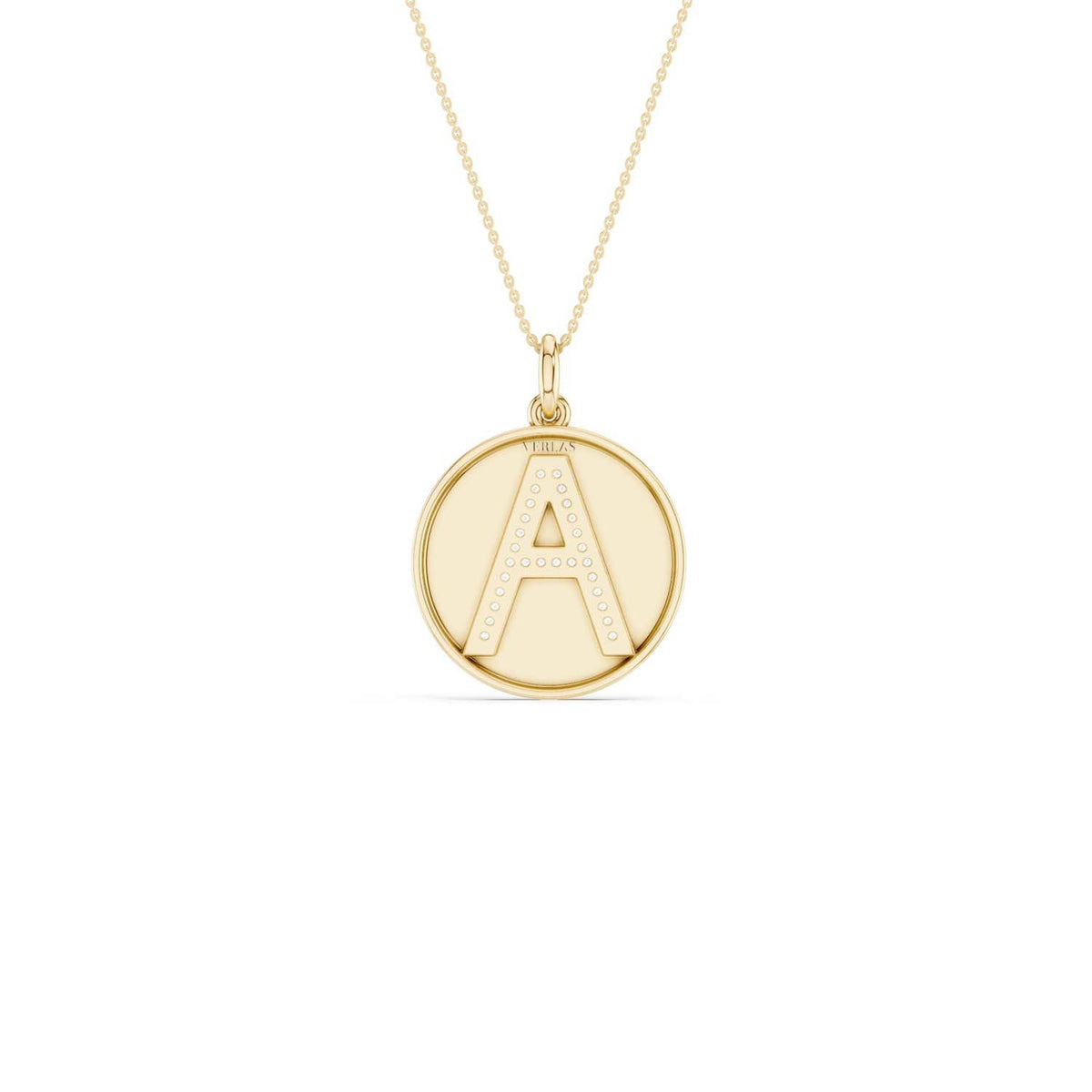 Diamond Initial Disc Necklace