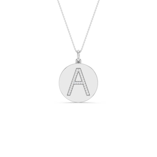 Diamond Initial Disc Necklace