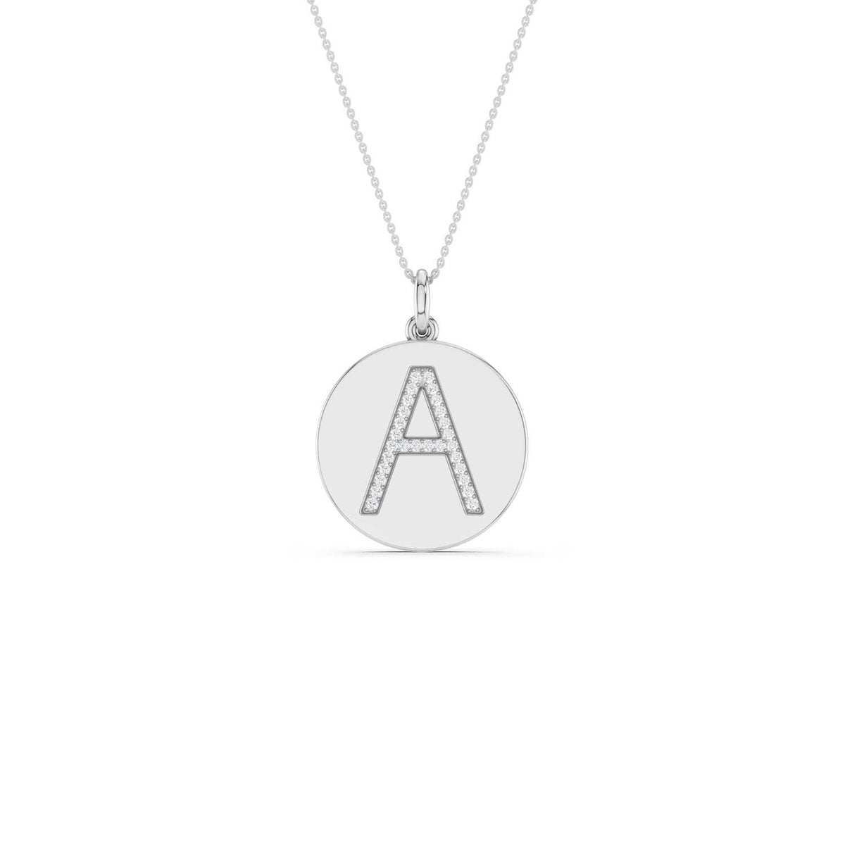 Diamond Initial Disc Necklace