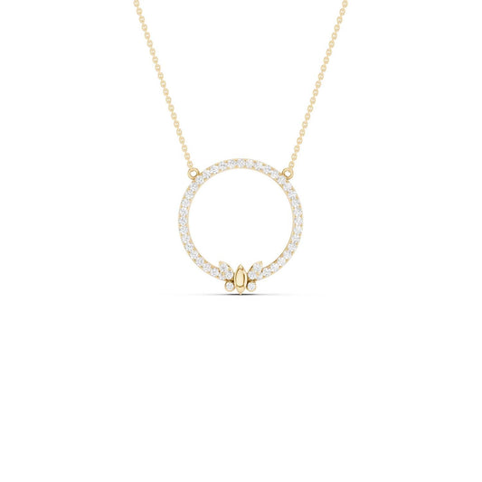 Butterfly Circular Silhouette Pendant