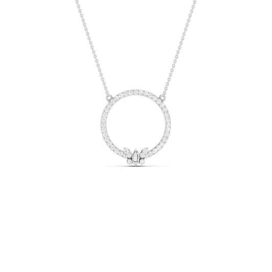 Butterfly Circular Silhouette Pendant