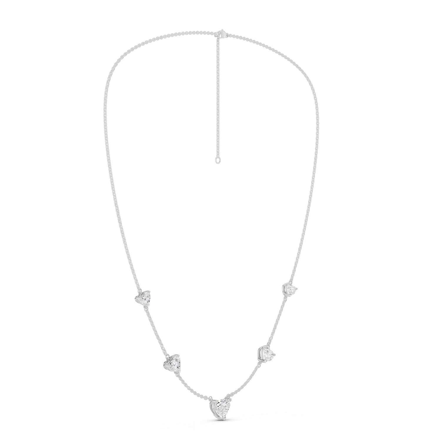 5 Heart Stationed Necklace