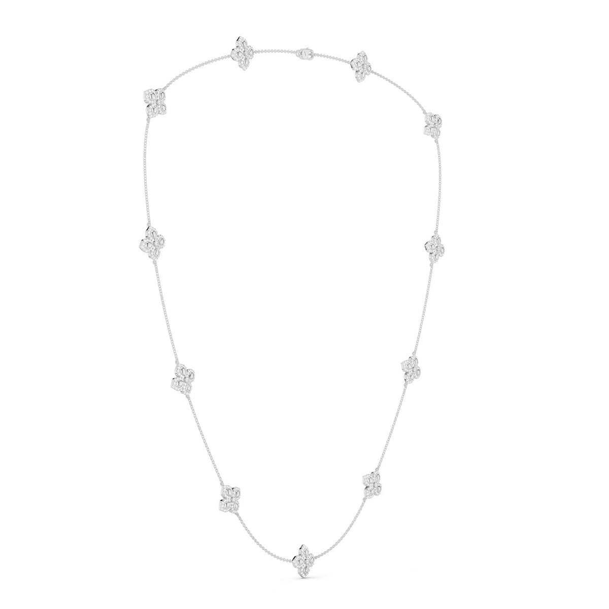 La Fleur Petite Diamond Contour Stationed Necklace