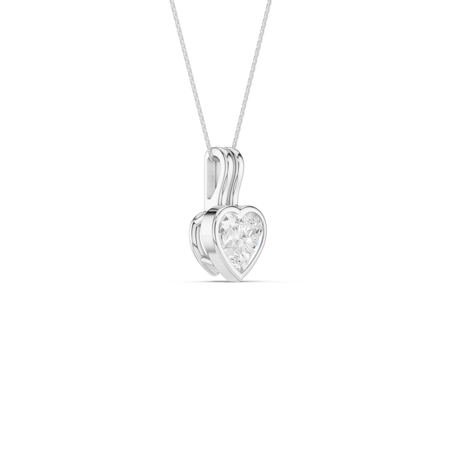 Coupled Heart Bezel Necklace