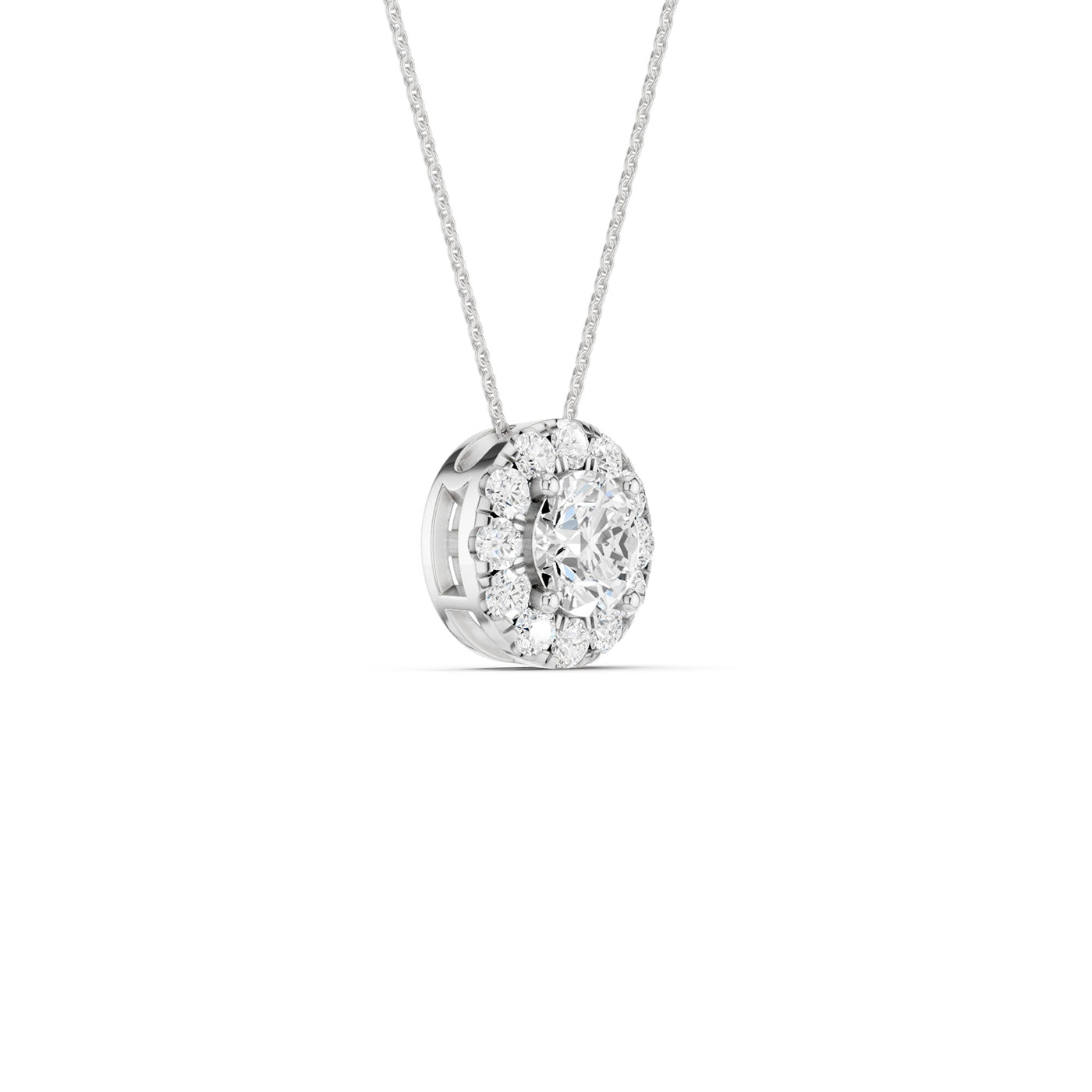 Round Halo Necklace