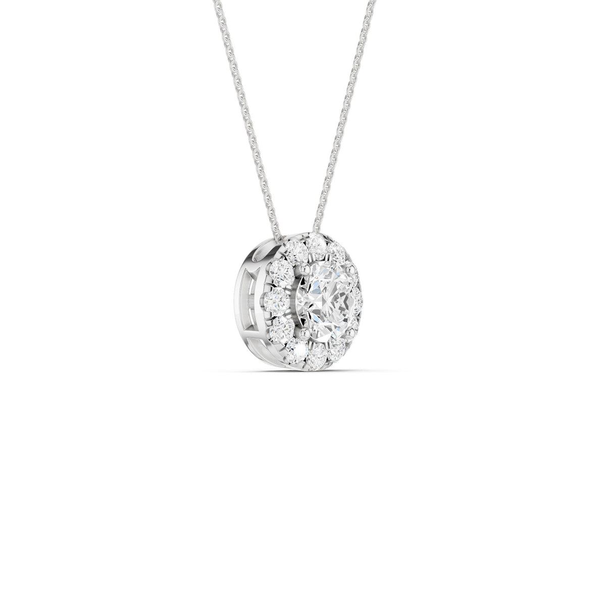 Round Halo Necklace