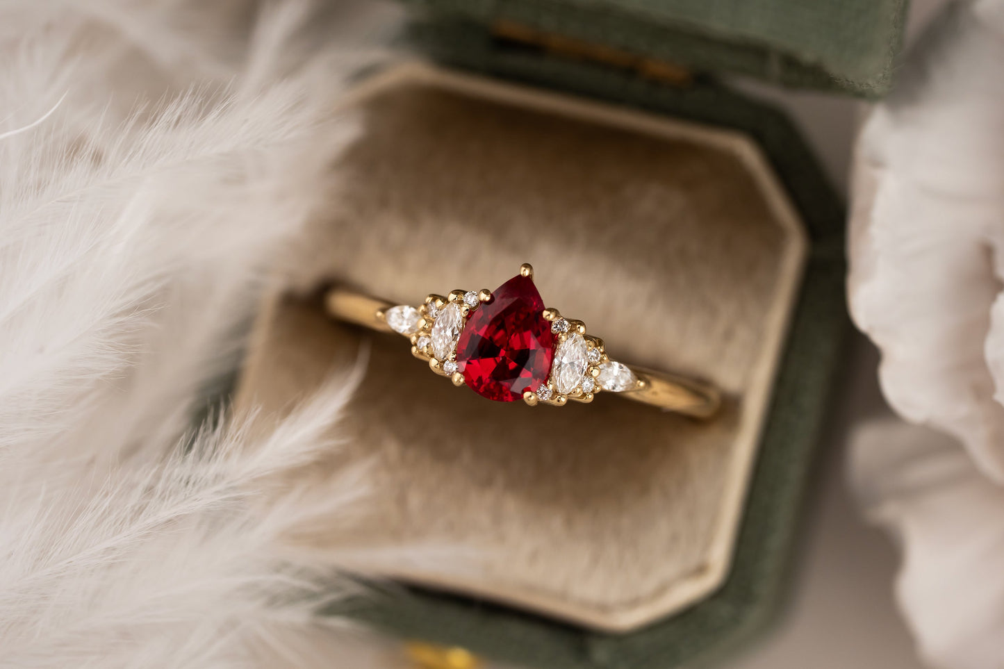 The Mini Maeve Ring | 0.53 CT Pear Red Spinel