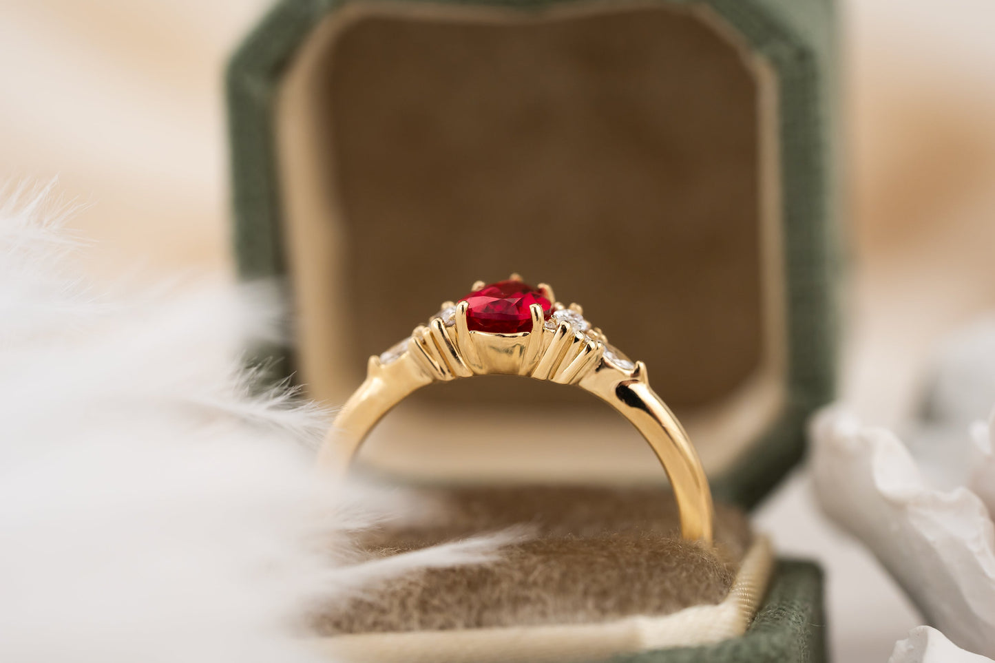 The Mini Maeve Ring | 0.53 CT Pear Red Spinel
