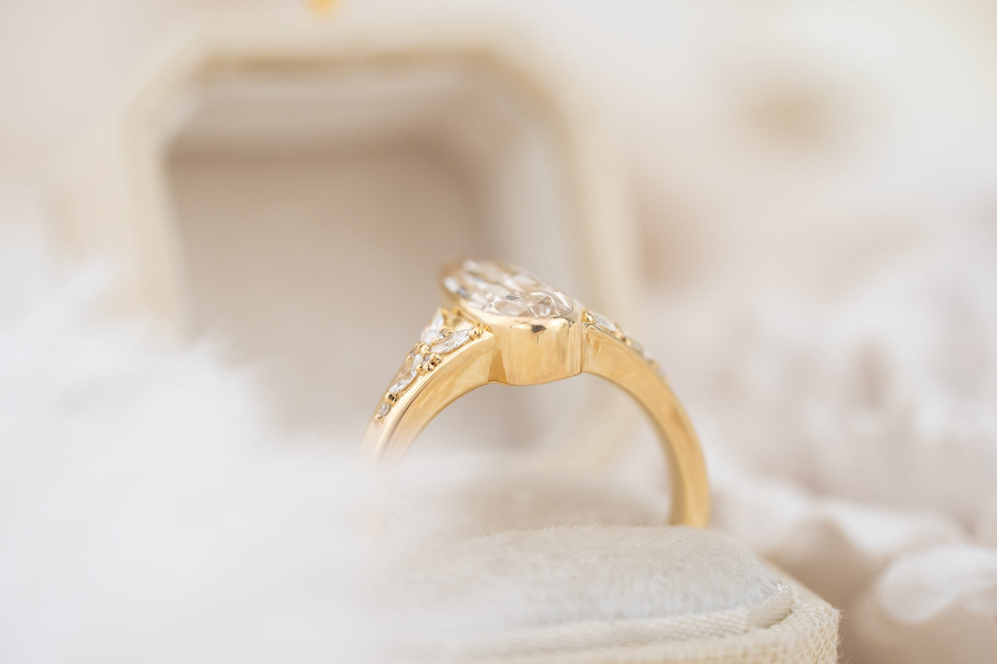 The Daylight Ring | 2.04 CT Elongated Pear Cut Champagne Diamond