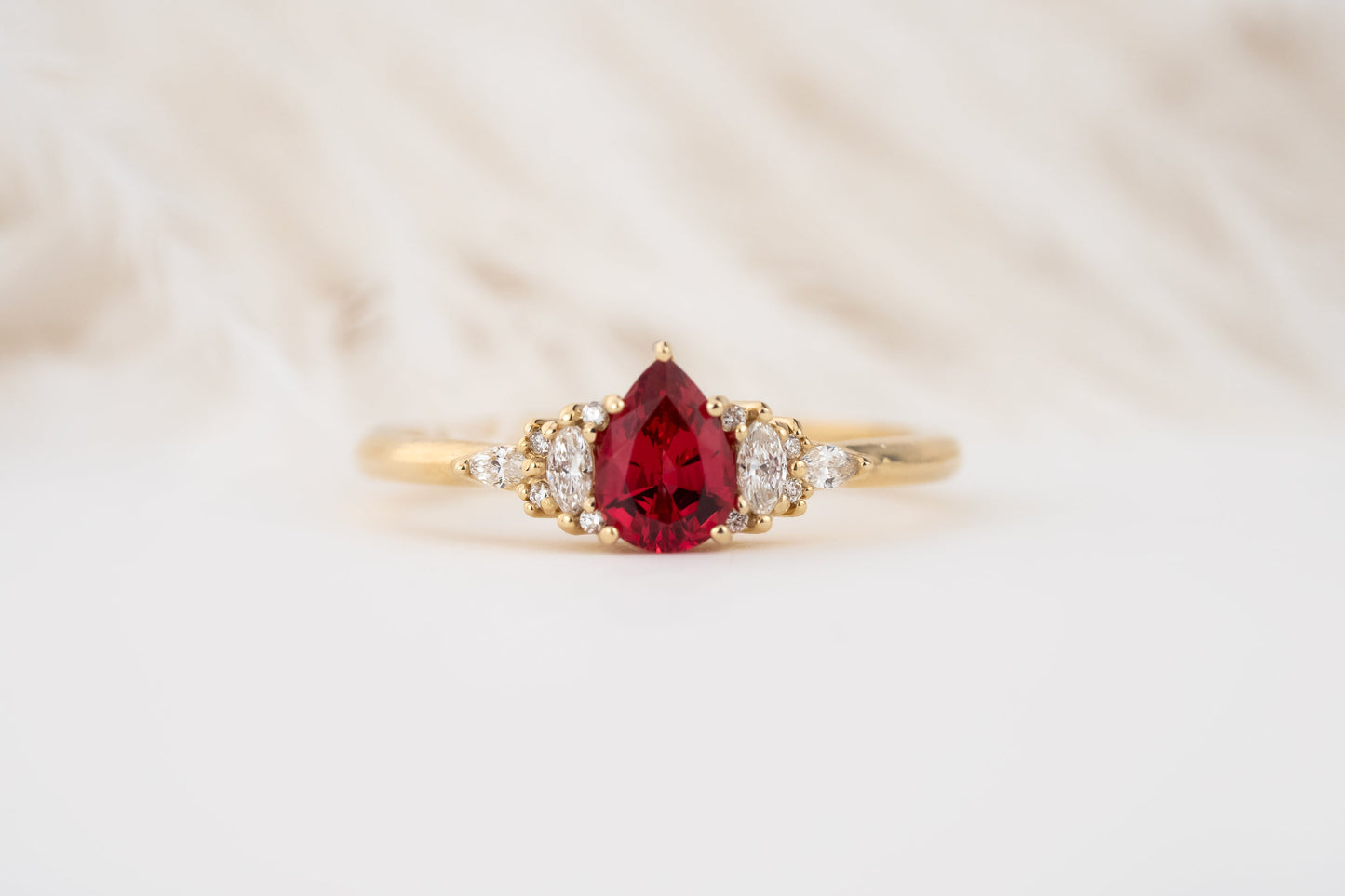 The Mini Maeve Ring | 0.53 CT Pear Red Spinel