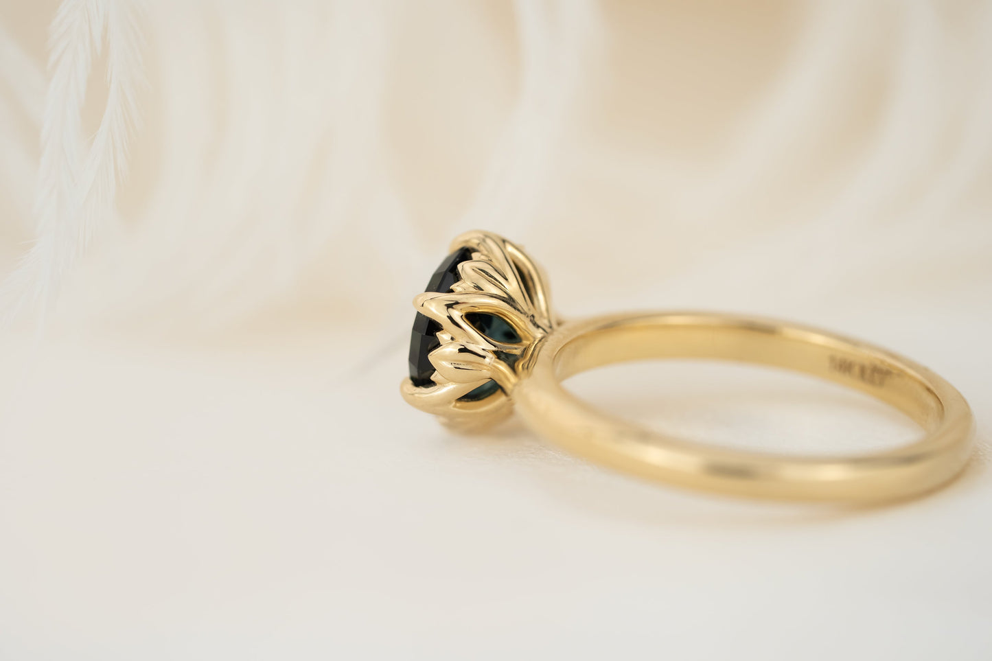 The Secret Garden Ring | 2.32 CT Round Starbrite™ Blue Australian Sapphire