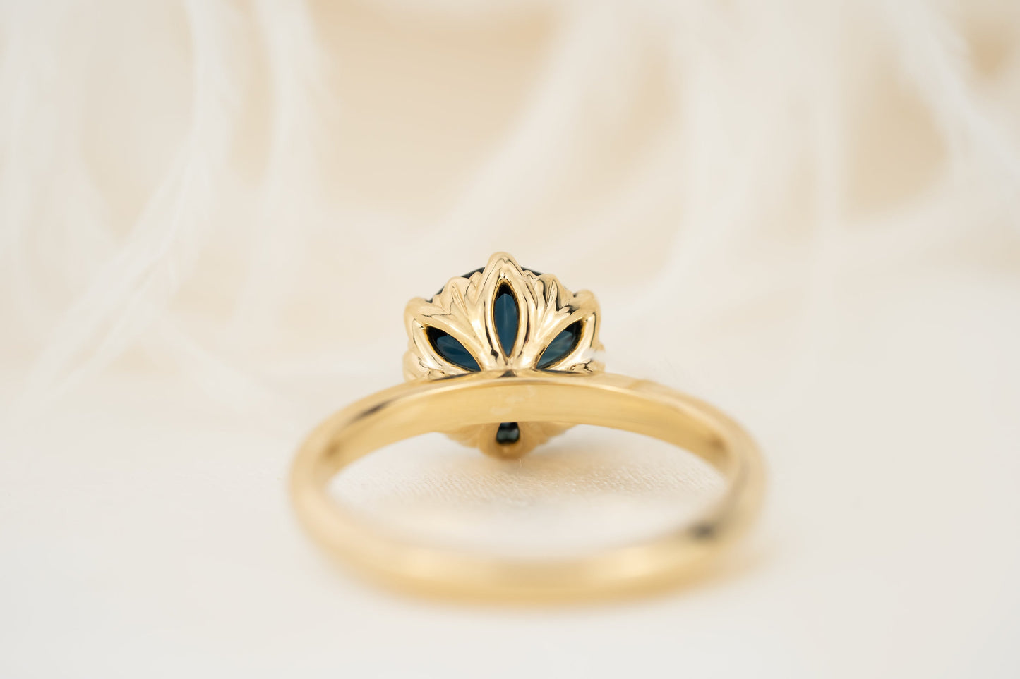 The Secret Garden Ring | 2.32 CT Round Starbrite™ Blue Australian Sapphire