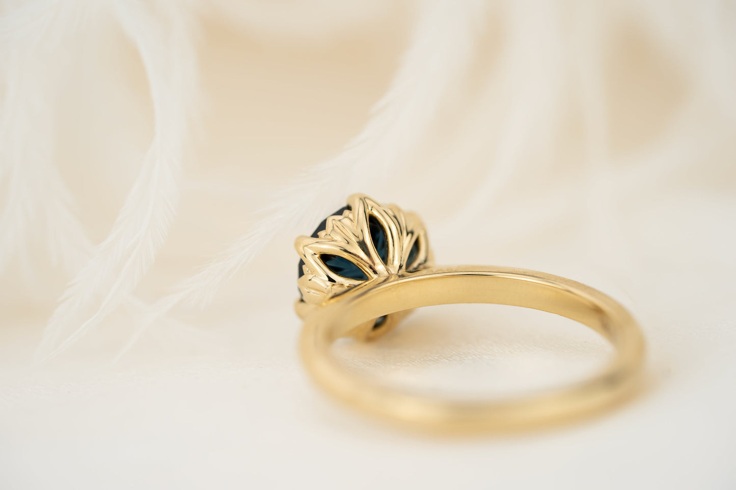 The Secret Garden Ring | 2.32 CT Round Starbrite™ Blue Australian Sapphire