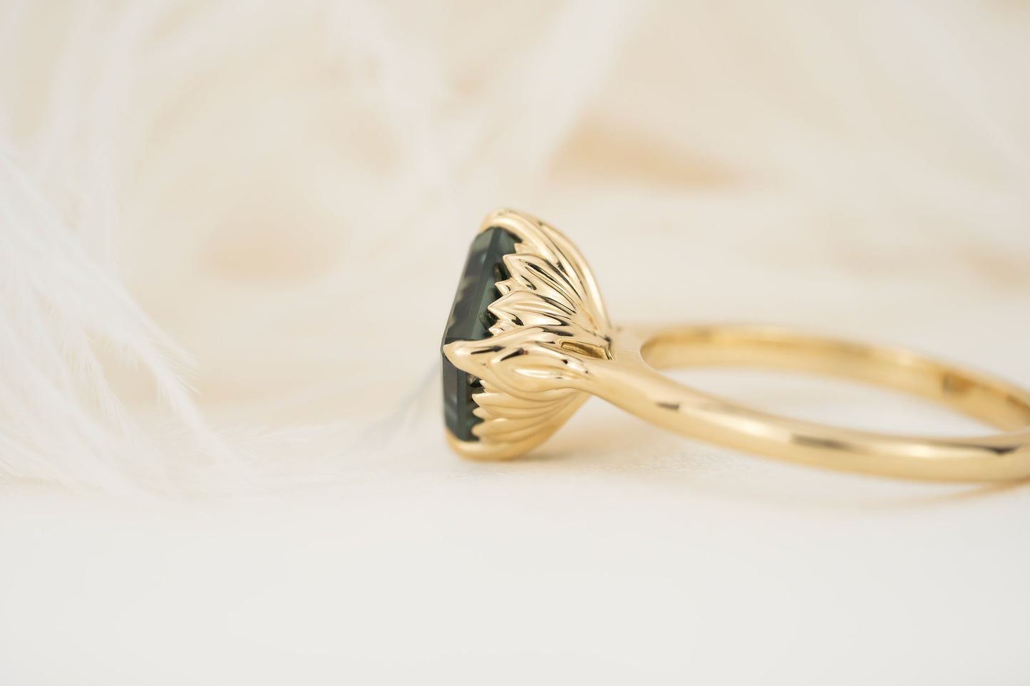 The Secret Garden Ring | 3.44 CT Radiant Starbrite™ Teal Sapphire