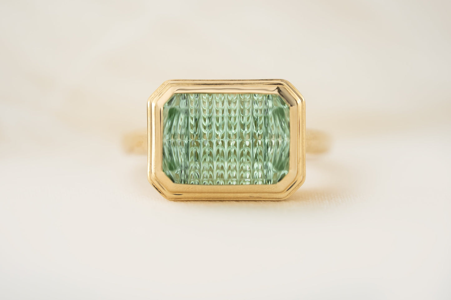 The Serenity Ring | 6.02 CT Deep Concave™ Seafoam Tourmaline