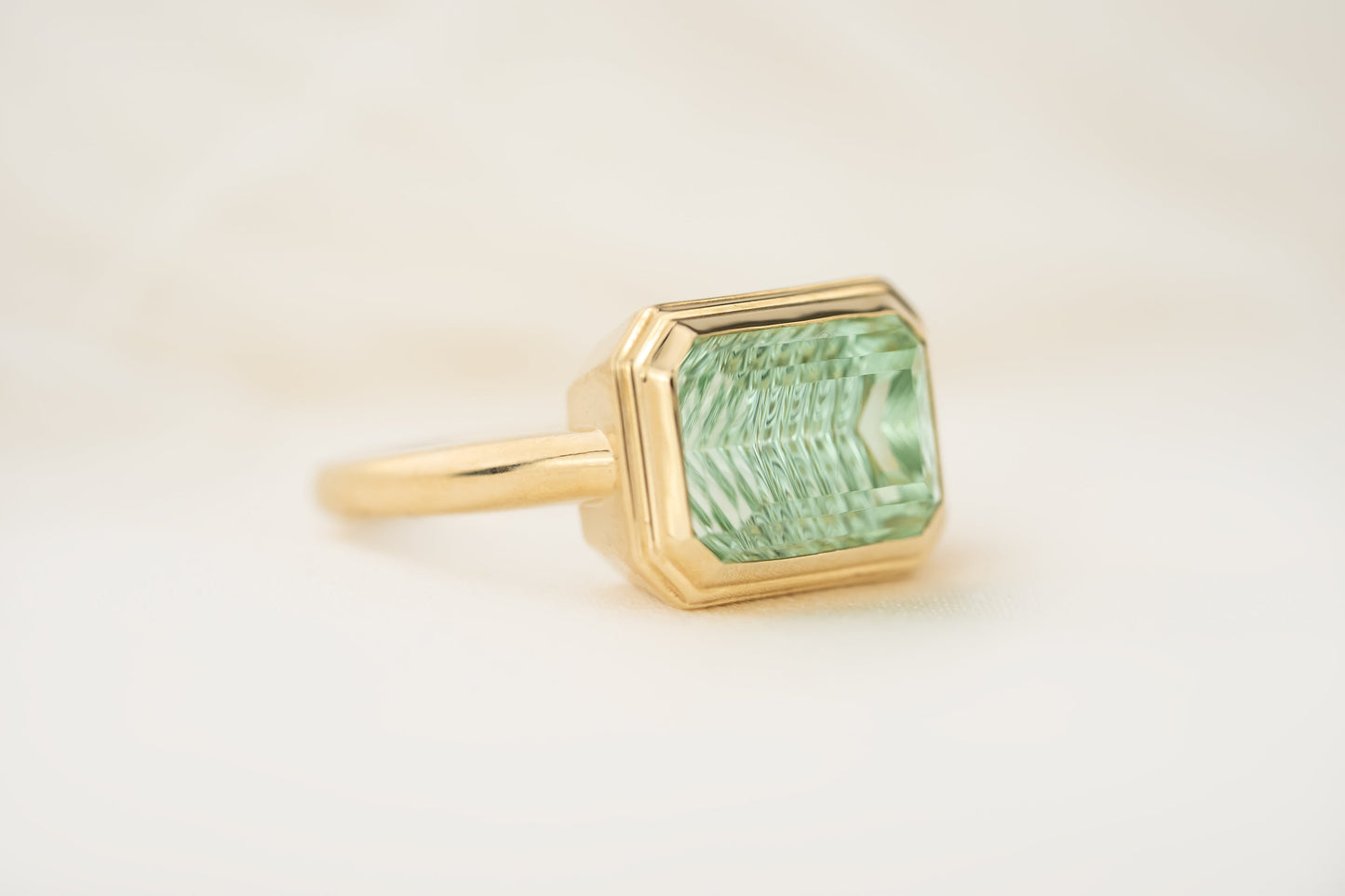 The Serenity Ring | 6.02 CT Deep Concave™ Seafoam Tourmaline