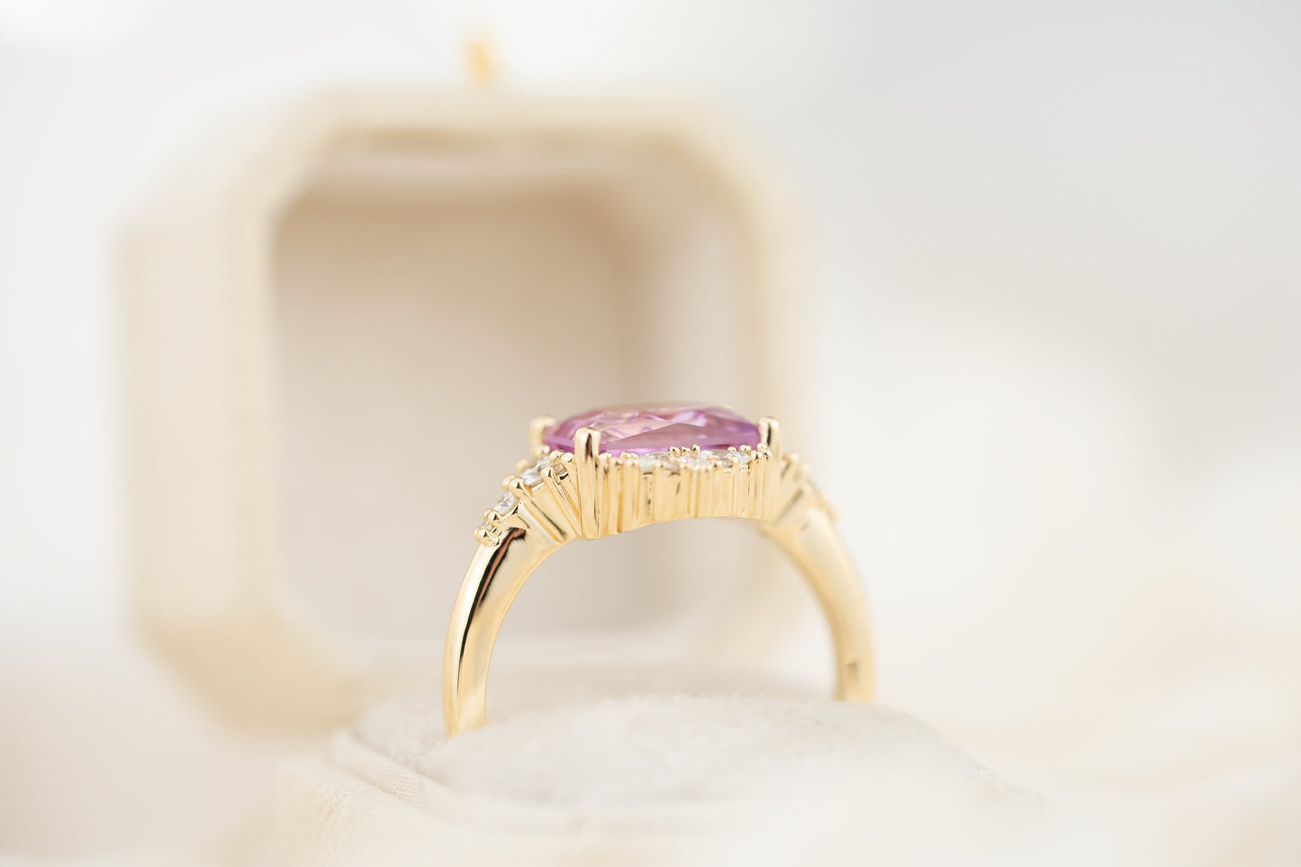 The Comtesse Ring | 2.72 CT Rectangular Starbrite™ Pink Sapphire