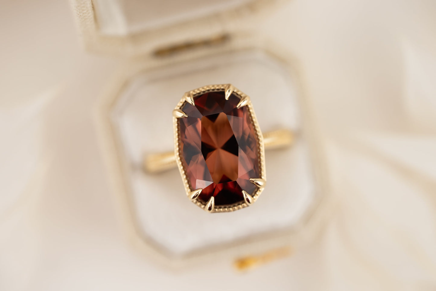 The Apate Ring | 7.35 CT Elongated Cushion Red Tourmaline