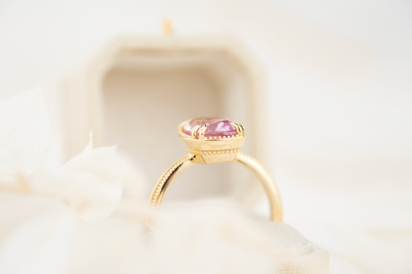 The Apate Ring | 3.29 CT Elongated Cushion Baby Pink Topaz