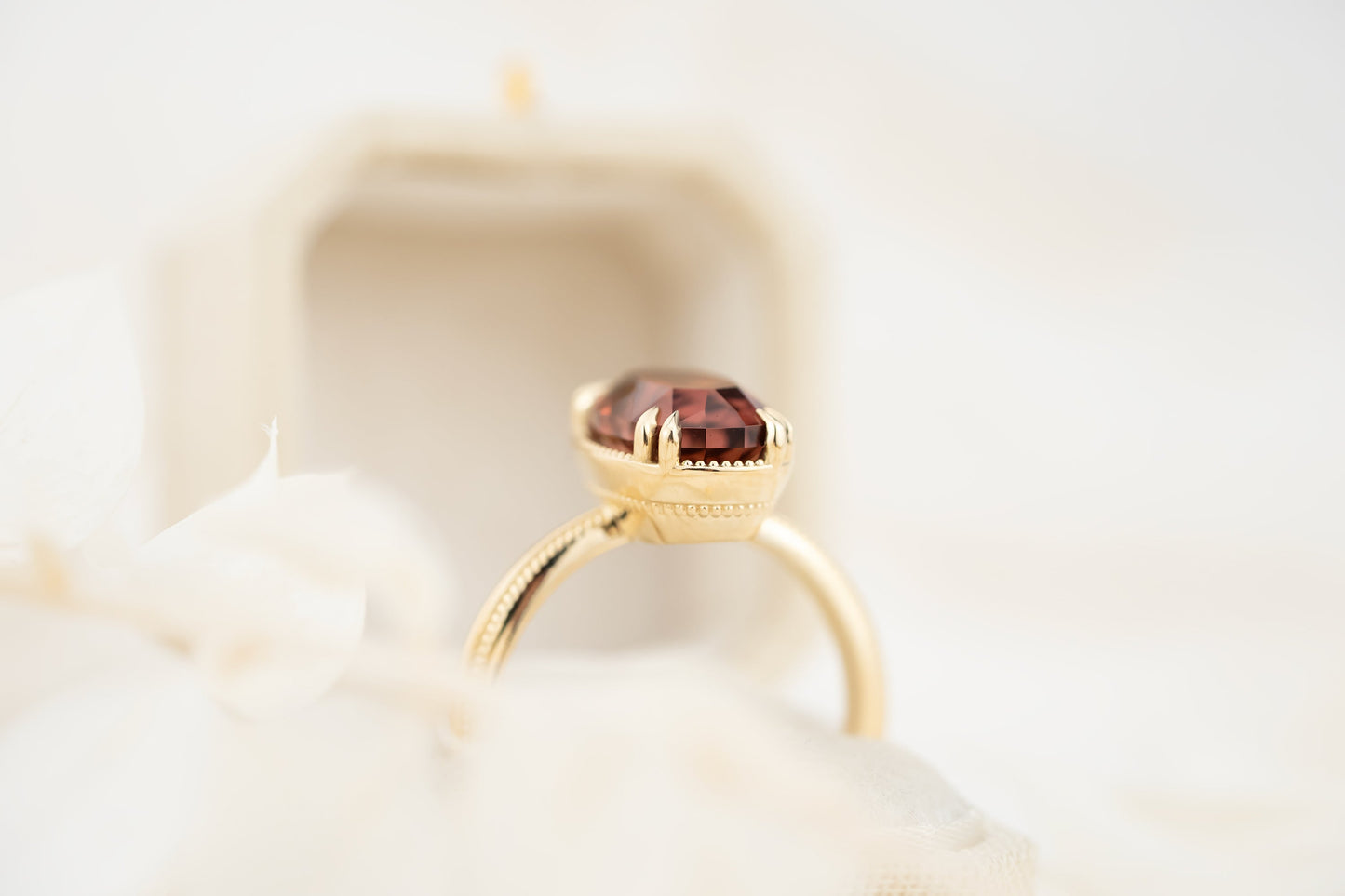 The Apate Ring | 4 CT Elongated Cushion Red Tourmaline