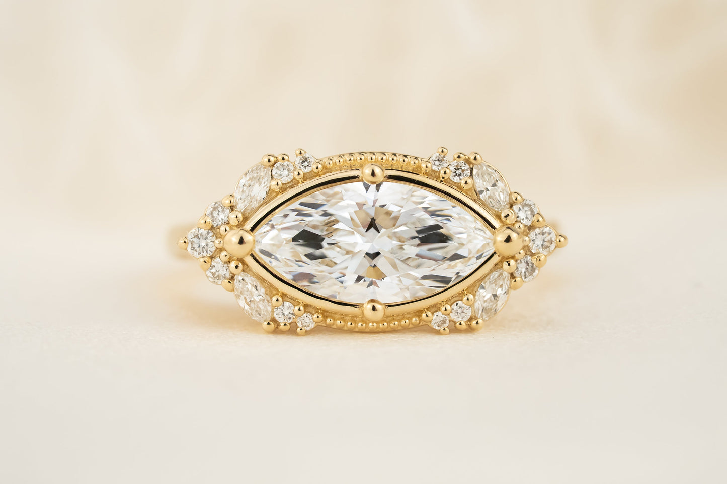 The Everlight Heirloom Ring | 1.66 CT Marquise Diamond | East-West