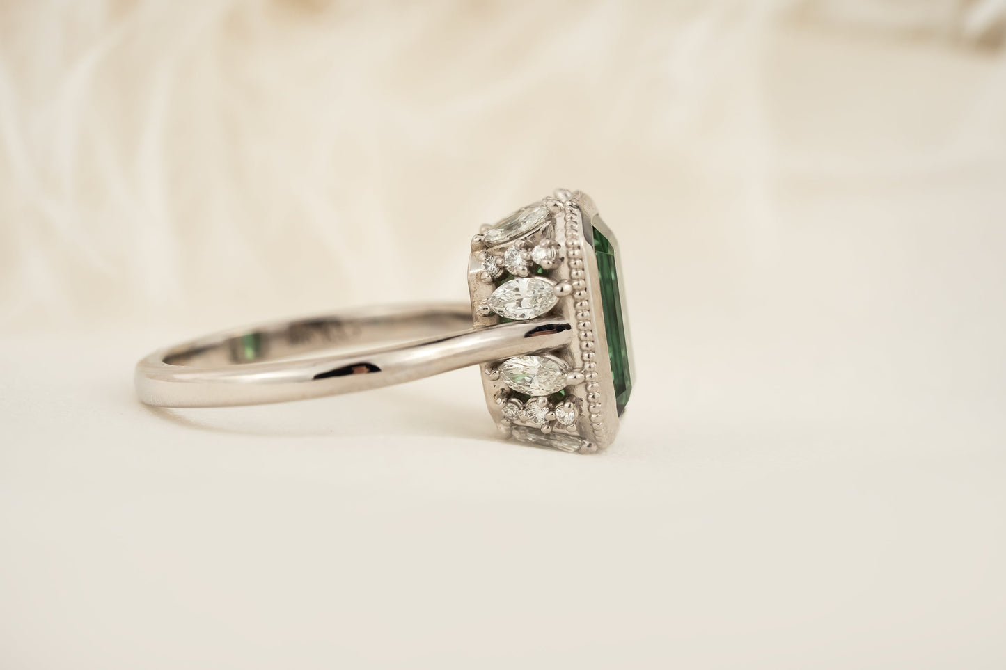 The Sitara Ring | 3.02 CT Emerald Cut Green Tourmaline
