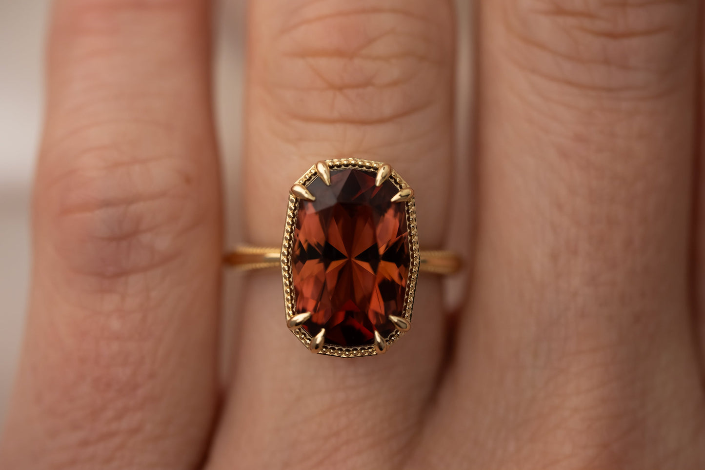 The Apate Ring | 7.35 CT Elongated Cushion Red Tourmaline