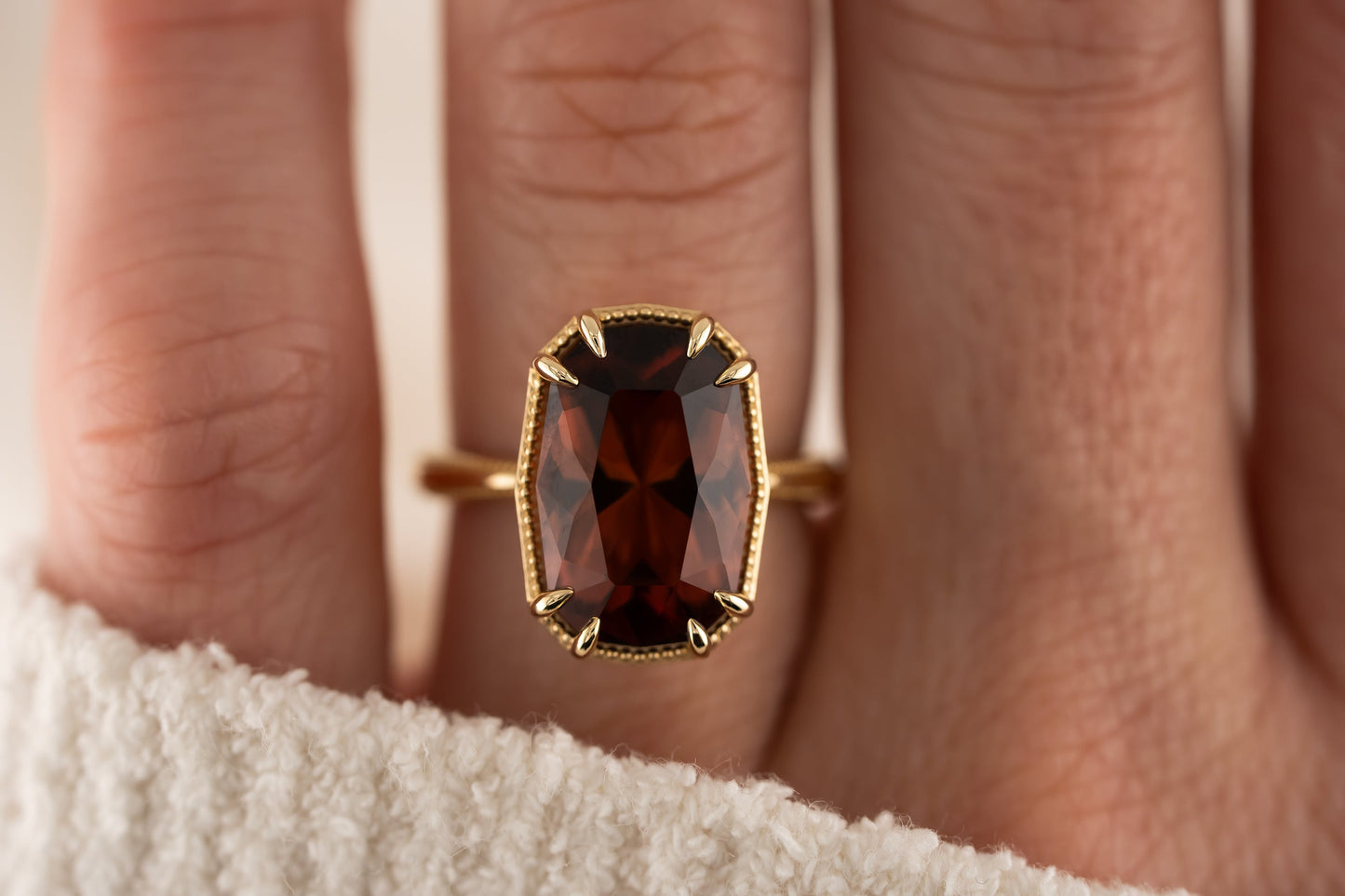 The Apate Ring | 7.35 CT Elongated Cushion Red Tourmaline