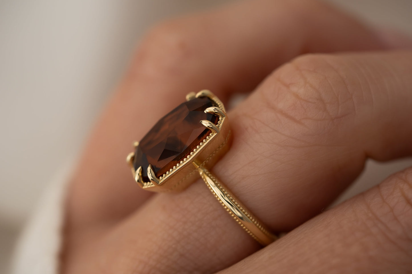 The Apate Ring | 7.35 CT Elongated Cushion Red Tourmaline