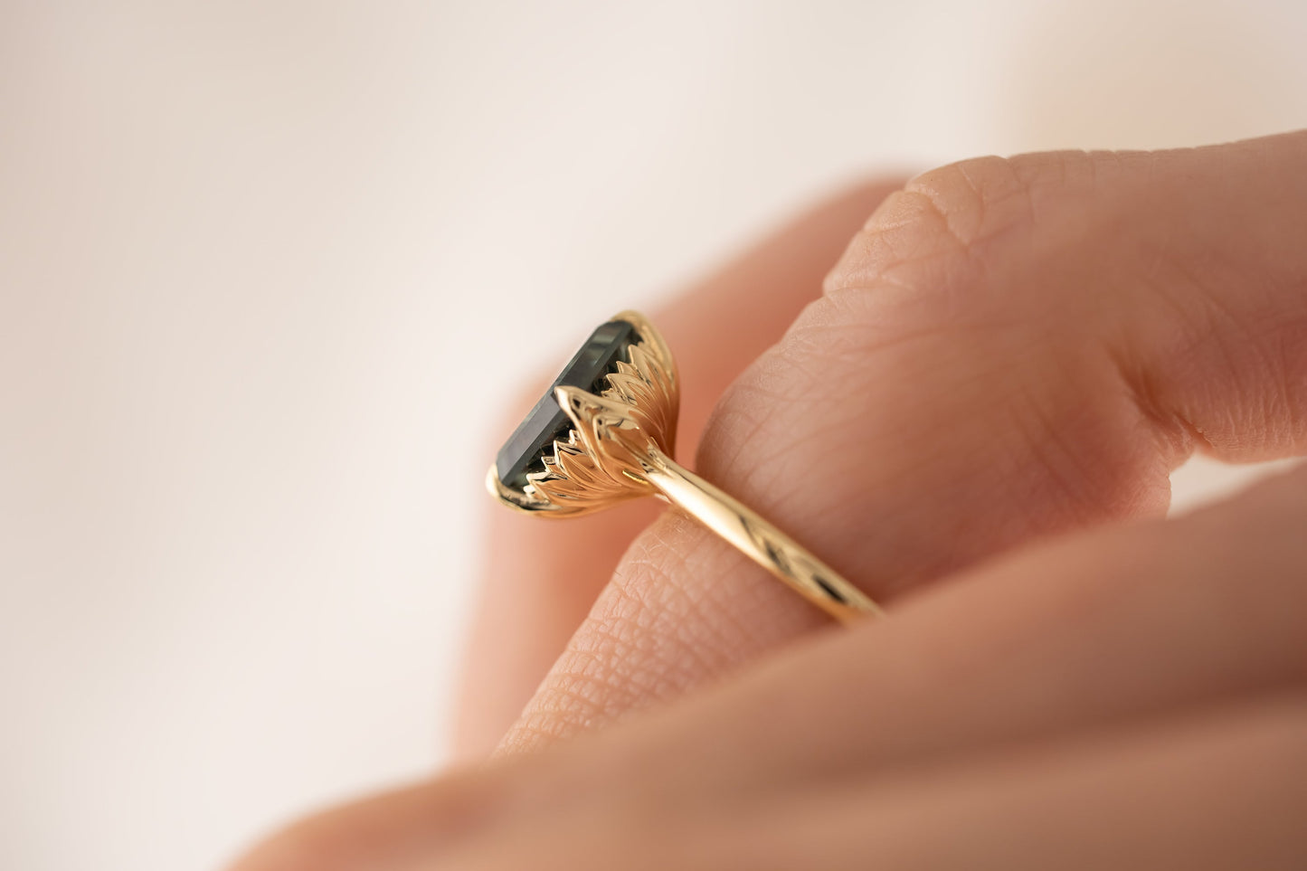 The Secret Garden Ring | 3.44 CT Radiant Starbrite™ Teal Sapphire