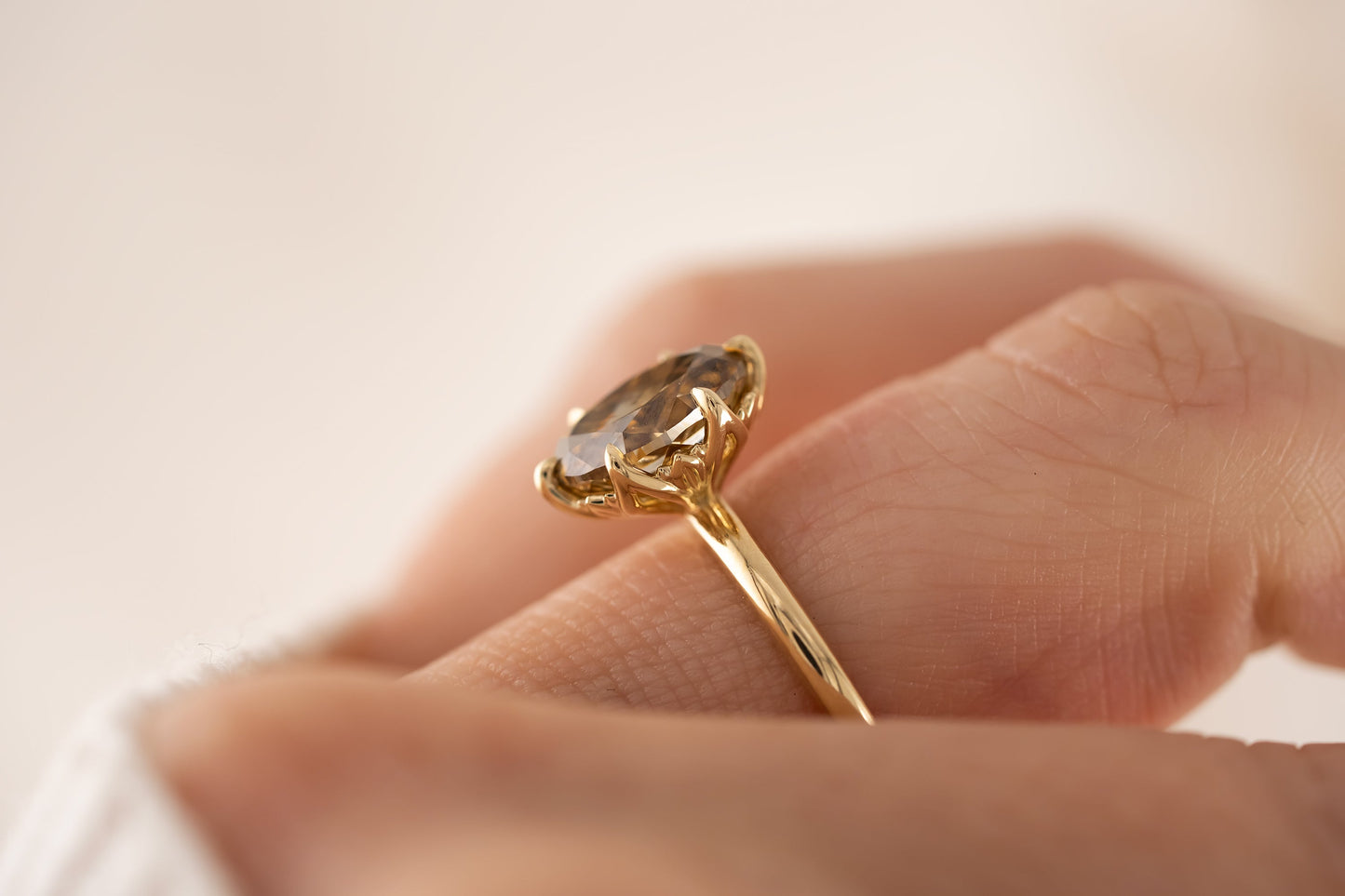 The Secret Garden Ring | 3.08 CT Oval Cut Brown Diamond