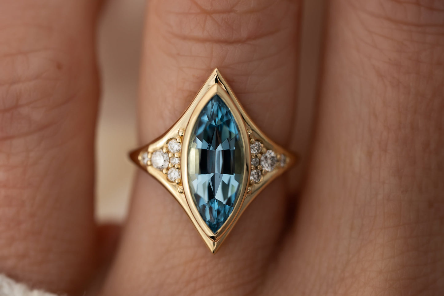 The Acrux Ring | 2.58 CT Marquise Aquamarine