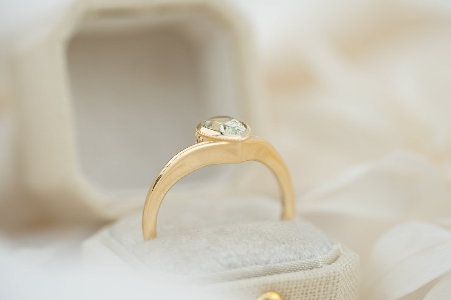 The Contoured Sitara Ring | 1.22 CT Pear Green Sapphire