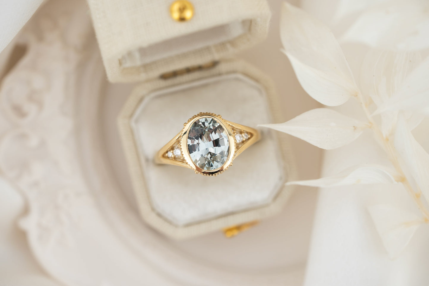 The Sitara Ring | 2.53 CT Oval Mint Sapphire