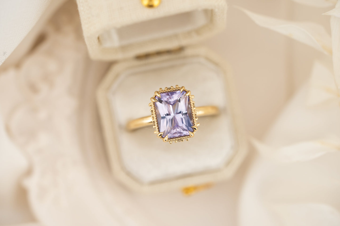 The Sitara - Prong Set | 3.14 CT Radiant Cut Purple Sapphire