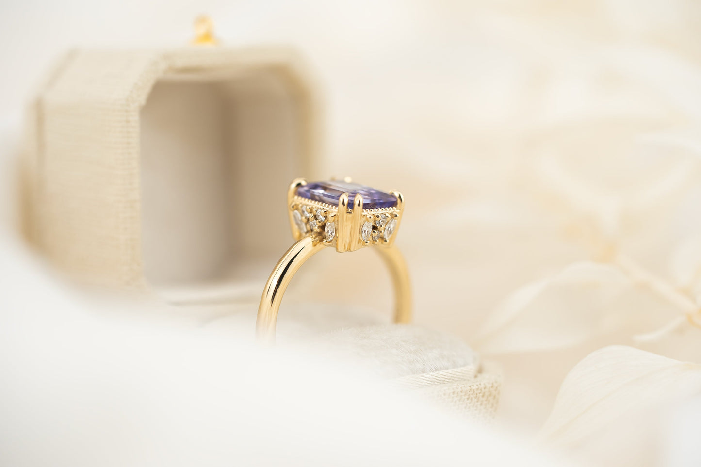 The Sitara - Prong Set | 3.14 CT Radiant Cut Purple Sapphire