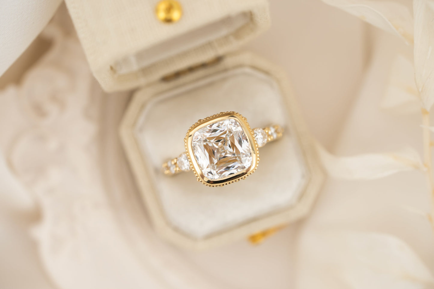 The Sitara Ring | 4.23 CT Fancy Cushion Cut Diamond