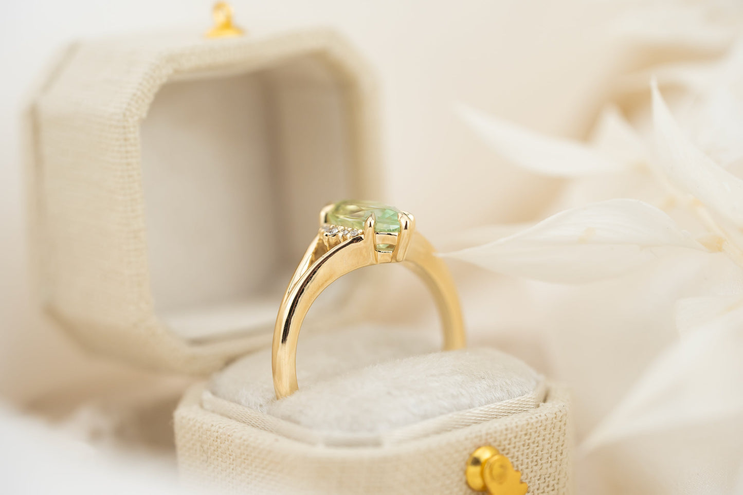 The Serendipity Ring | 1.36 CT Marquise Mint Green Tourmaline