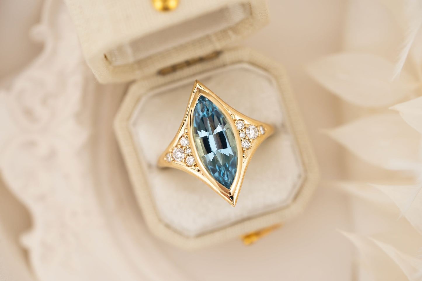 The Acrux Ring | 2.58 CT Marquise Aquamarine