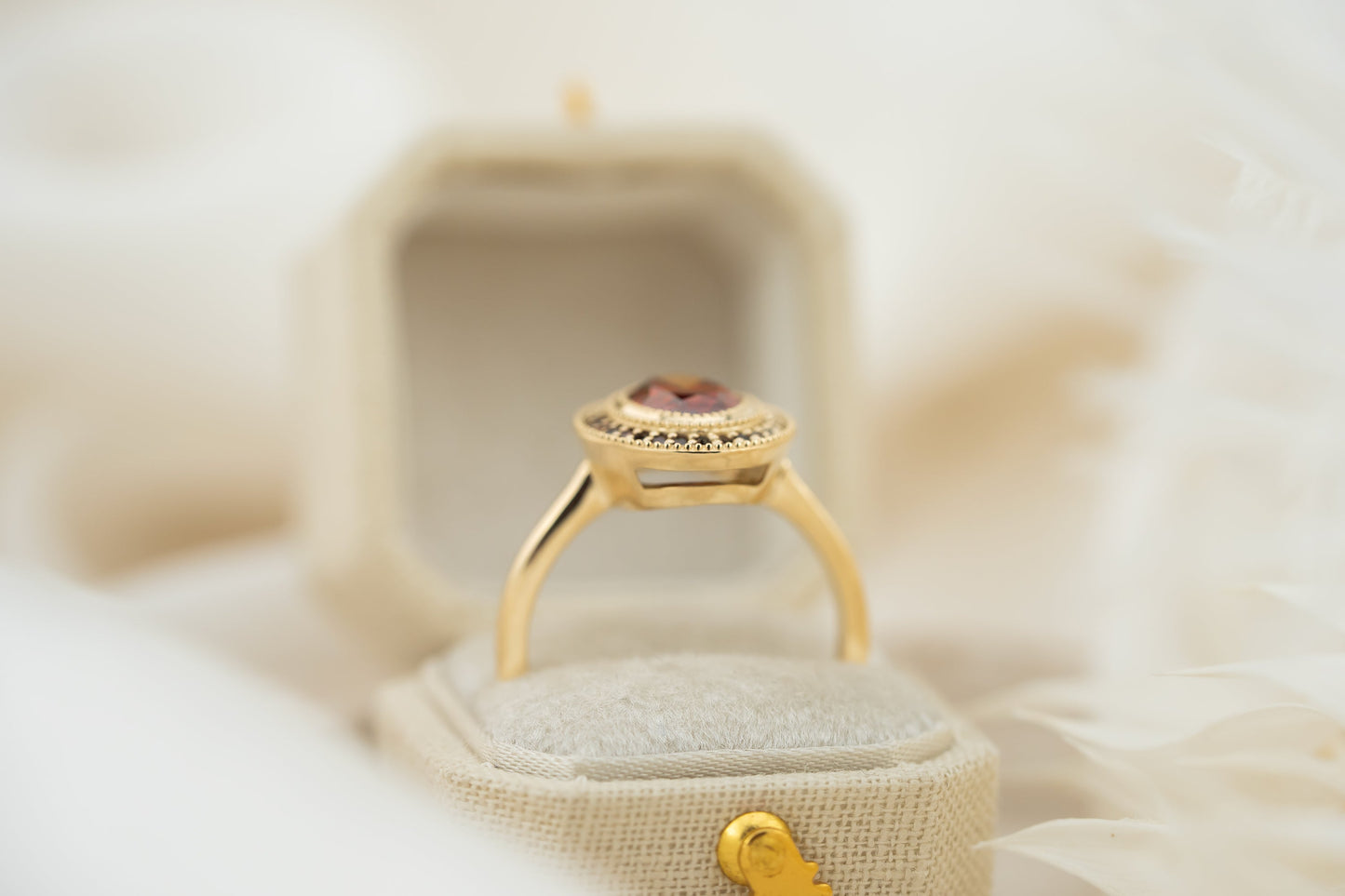 The Satine Ring | 1.34 CT Oval Red Diamond