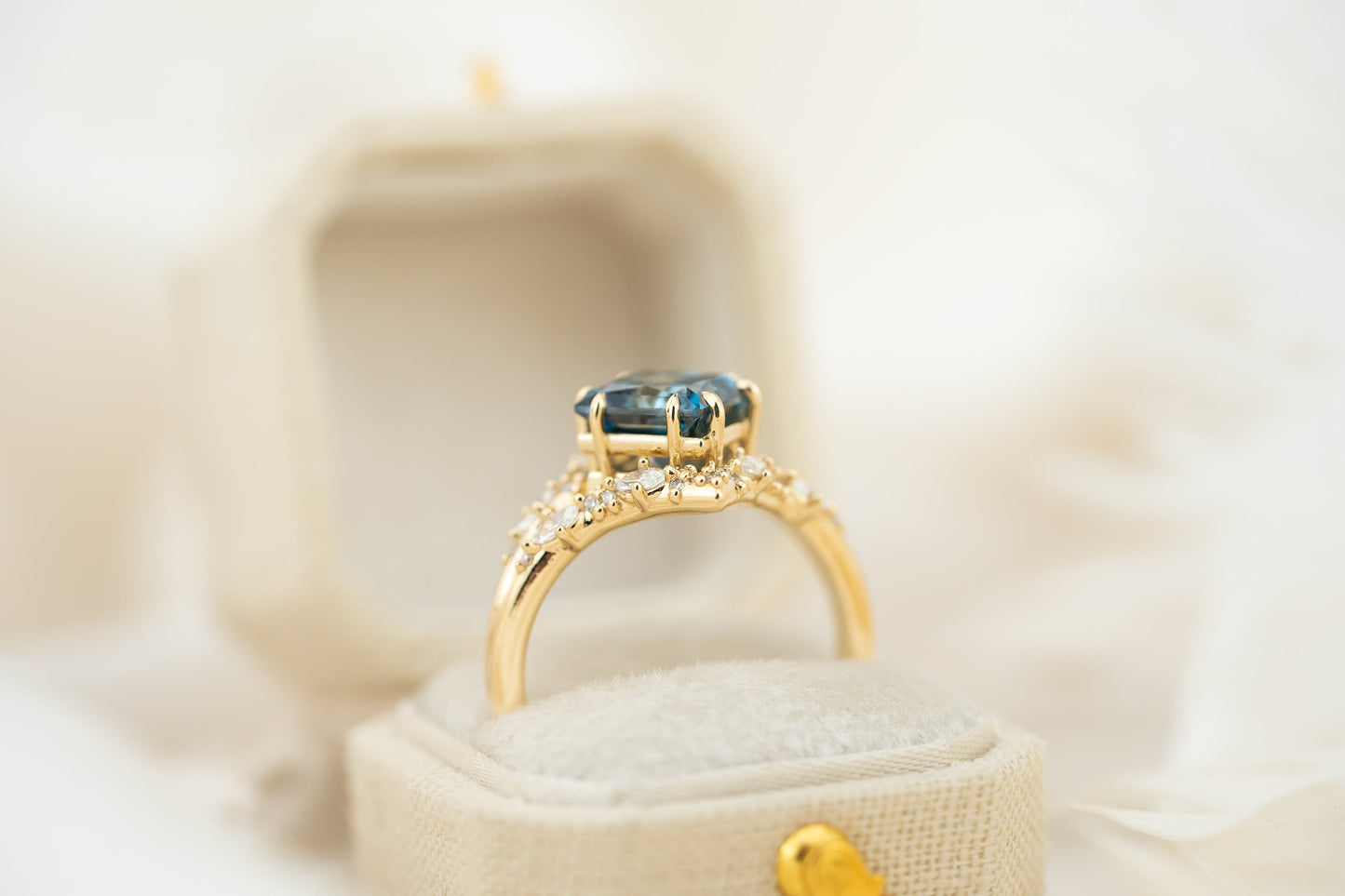 The Oracle Ring | 2.04 CT Princess Cut Blue Diamond
