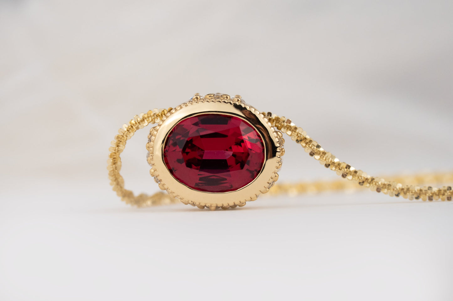 The Sitara Necklace | 2.11 CT Oval Red Spinel