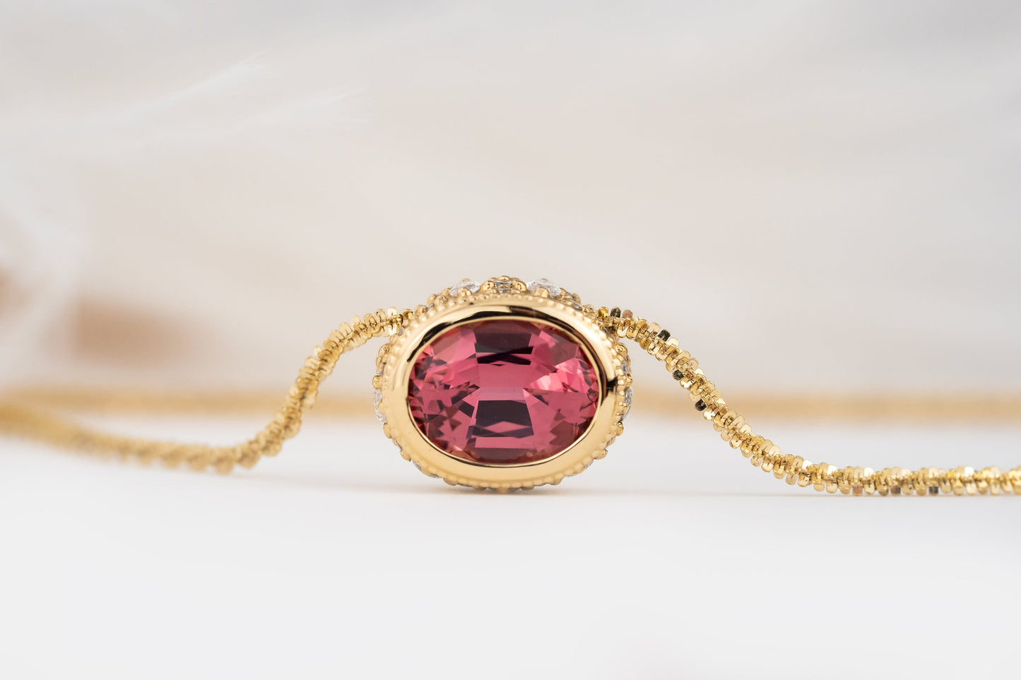 The Sitara Necklace | 1.5 CT Oval Pink Spinel