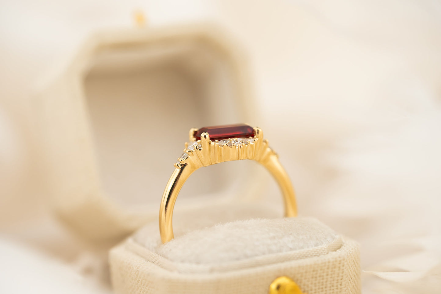 The Comtesse Ring | 1.27 CT  Baguette Red Spinel