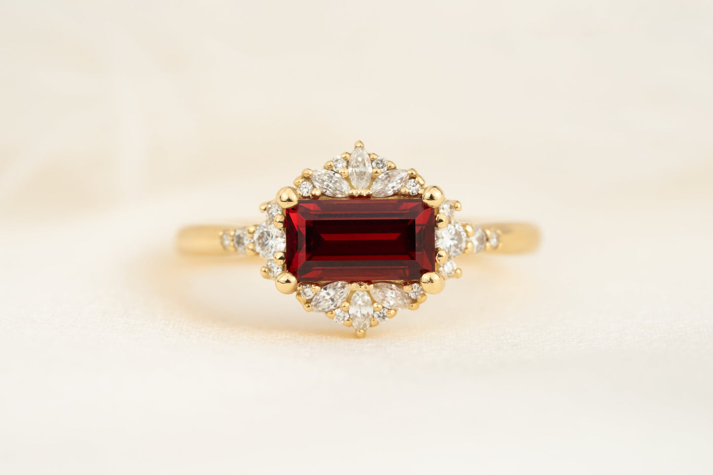 The Comtesse Ring | 1.27 CT  Baguette Red Spinel