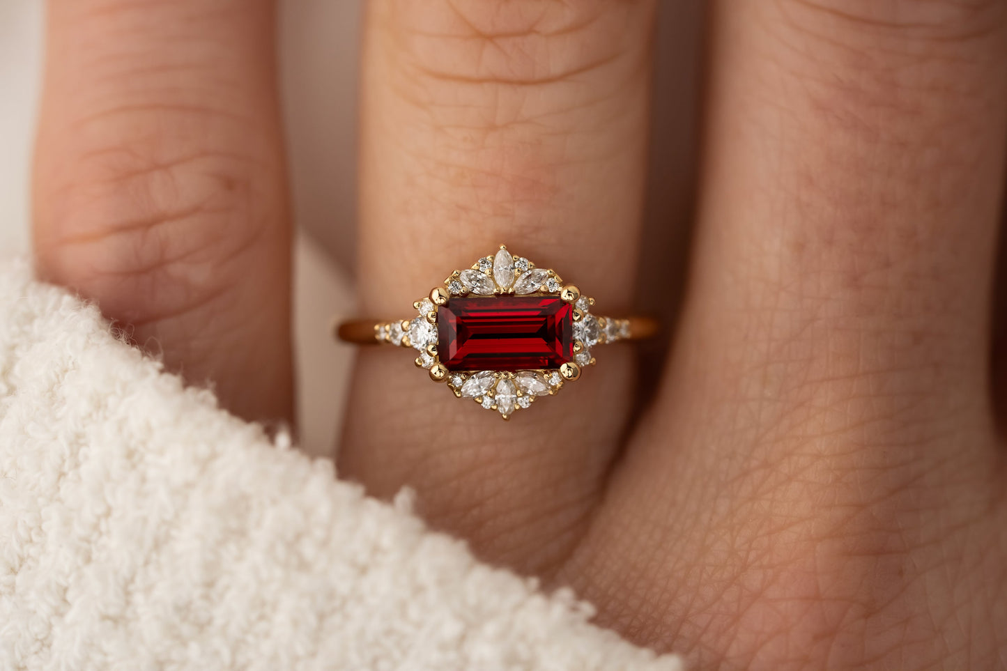 The Comtesse Ring | 1.27 CT  Baguette Red Spinel
