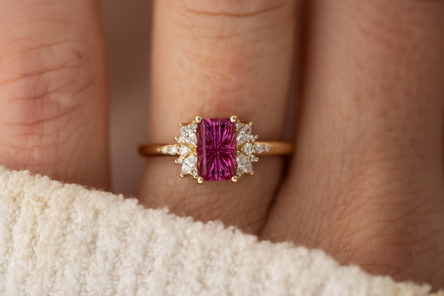 The Reverie Ring | 1.36 CT Rectangular Starbrite™ Pink Sapphire