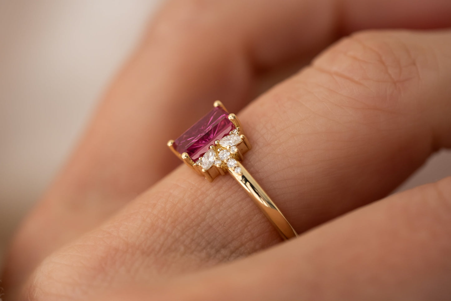 The Reverie Ring | 1.36 CT Rectangular Starbrite™ Pink Sapphire