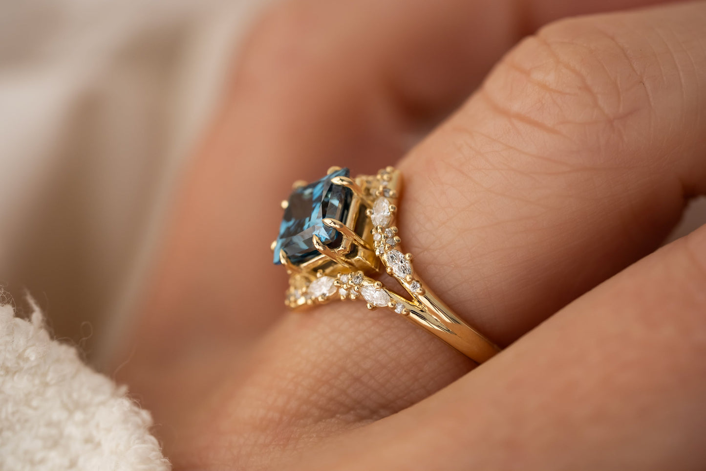 The Oracle Ring | 2.04 CT Princess Cut Blue Diamond